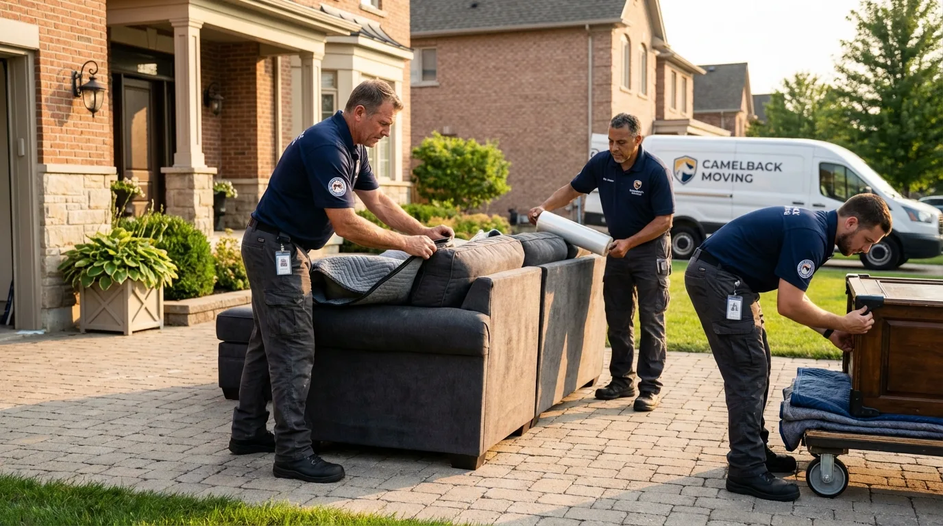 Large estate moving crew wrapping furniture in Tekamah, NE